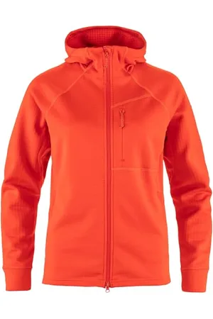Fjällräven FJALLRAVEN 14600184-214 Abisko Grid Fleece Hoodie W Sweatshirt Femme Flame Orange Taille M