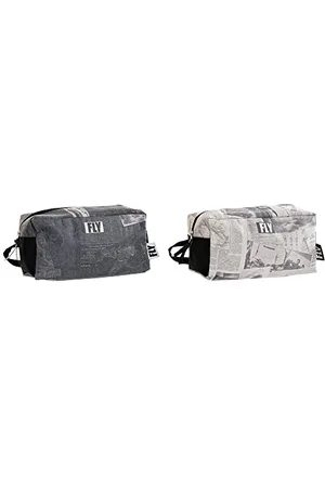 Dkd Home Decor Trousse 2 pièces Noir Blanc Vintage (25 x 11 x 13 cm)