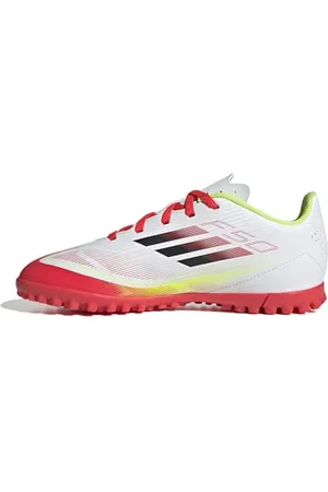 adidas F50 Club Football Boots Turf Kids Chaussures, Cloud White/Core Black/Solar Yellow, 21 EU