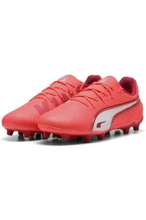 PUMA King Match FG/AG JR Chaussure de Football, Glowing Red White-Red Fire, 31 EU