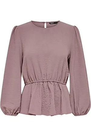 ONLY ONLMETTE DAR L/S O-Neck Top Noos WVN T-Shirt, , S Femme