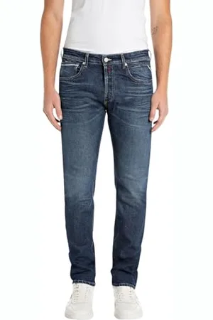 Replay Herren Jeans Grover Straight-Fit Original, Blau , 32W / 32L