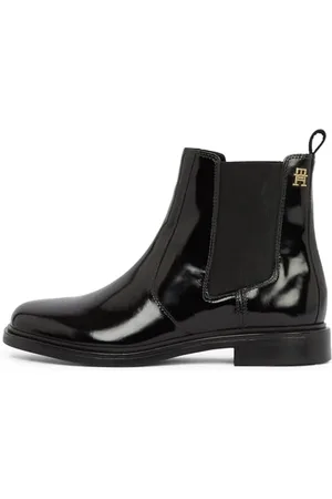 Tommy Hilfiger Femme Chelsea Abrasivato Leather FW0FW08575 Bottes, Black, 36 EU