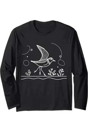Jimbeels Line Art Oiseau & Ornithologue American Golden-Pluvier Manche Longue