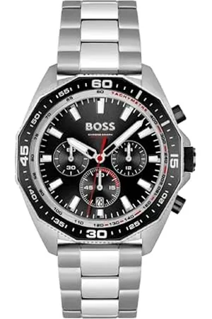 HUGO BOSS Montre Chronographe à Quartz pour Homme avec Bracelet en Acier Inoxydable argenté - 1513971