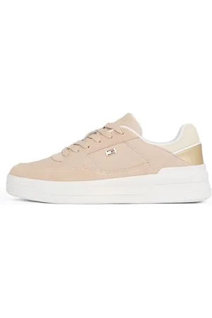 Tommy Hilfiger Chaussures de Basket Femme Metallic Chaussures, Beige , 36