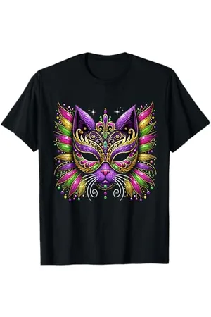 Awesome apparel Masque de chat Mardi Gras de la Nouvelle-Orléans pour femmes et enfants Mardi Gras 2025 T-Shirt