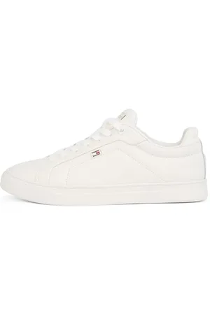 Tommy Hilfiger Baskets Femme Icon Flag en Cuir, Ivoire , 40