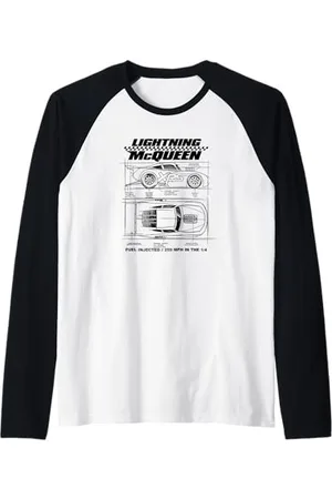 Cars McQueen Blueprint Sketch Manche Raglan