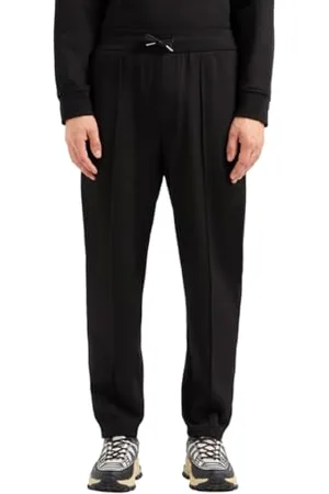 Armani Exchange Cotton French Terry Sweatpant Wiith Front Pleat Detail, Black, L pour des Hommes