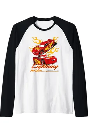 Cars Lightning McQueen Faster Than Fast Manche Raglan