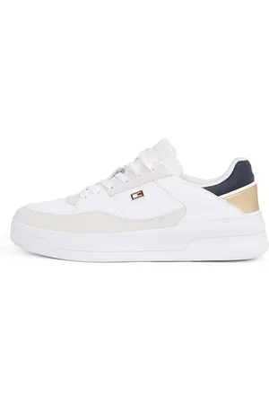 Tommy Hilfiger Chaussures de Basket Femme Metallic Chaussures, Blanc , 42