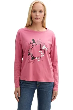 TOM TAILOR 1044203 T-Shirt à Manches Longues, 21181-Rose vin, XXXL Femmes