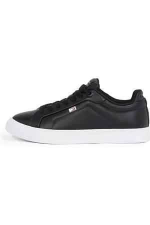 Tommy Hilfiger Baskets Femme Icon Flag en Cuir, (Black), 36