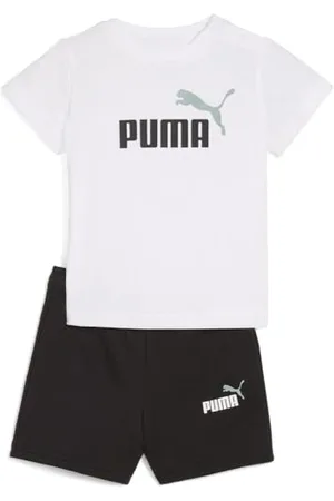 PUMA MINICATS ESS Tee and Shorts Set INF, Trajes de punto Mixte bébé, White