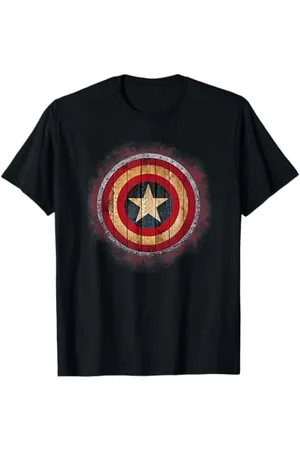 Marvel Motif imprimé sur bois Captain America Shield T-Shirt