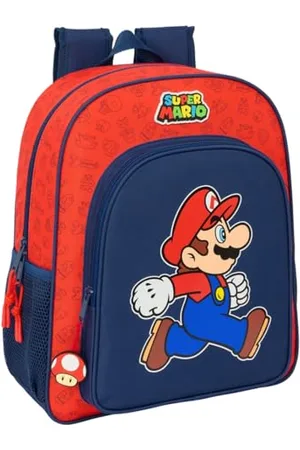Safta SUPER MARIO TRICK - Sac à dos scolaire pour enfant, adaptable au chariot, idéal pour les enfants d