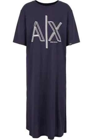 Armani Exchange Durable et imprimé avec Grand Logo, col Rond Robe décontractée, , XL Femme