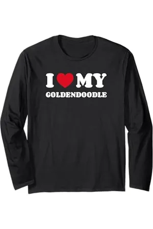 Cadeaux Amusants Pour Les Propriétaires De Chiens Golden Retriever Poodle Mix I Love My Goldendoodle Manche Longue