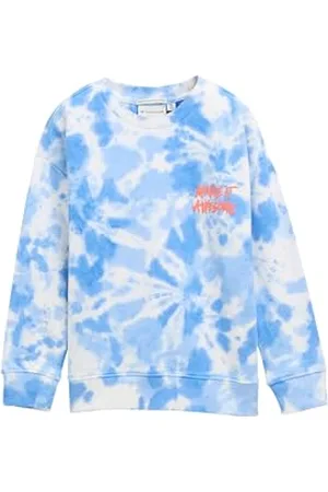TOM TAILOR 1045622 Maillot de survêtement, 37223-Mid Blue White Tie Dye Design, 128-134 Garçon