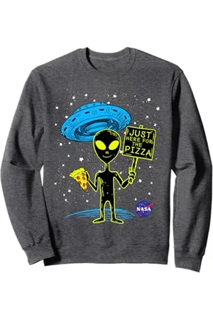 Nasa Poster Alien Here For The Pizza Sweatshirt