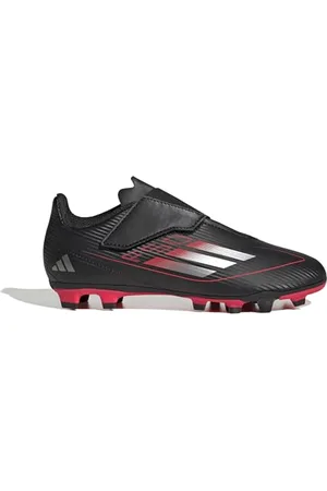 adidas Mixte F50 Club Velcro Football Boots FG/MG Kids Basket, Core Black/Iron met./Lucid Red, 38 EU