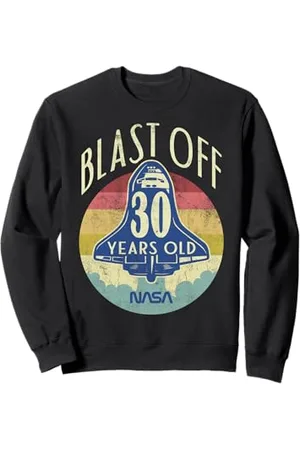Nasa Space Shuttle Blast Off 30th Birthday Rétro Portrait Sweatshirt