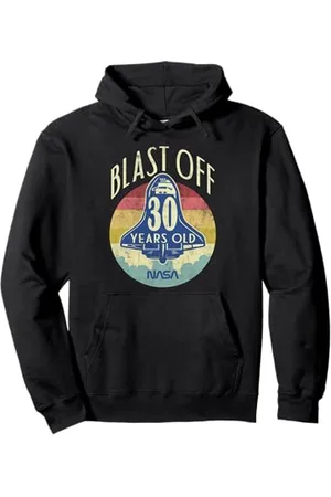 Nasa Space Shuttle Blast Off 30th Birthday Rétro Portrait Sweat à Capuche
