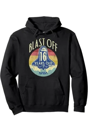 Nasa Space Shuttle Blast Off 16th Birthday Rétro Portrait Sweat à Capuche