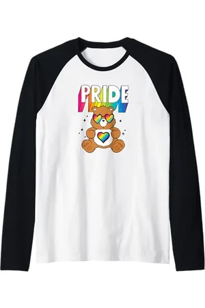 Care Bears Rainbow Pride Tenderheart Ours mignon dessin animé Manche Raglan