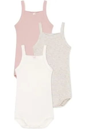 Petit Bateau A0CWV Bodies A Bretelles, , 3 Mois (Lot de 3) Bébé_Fille
