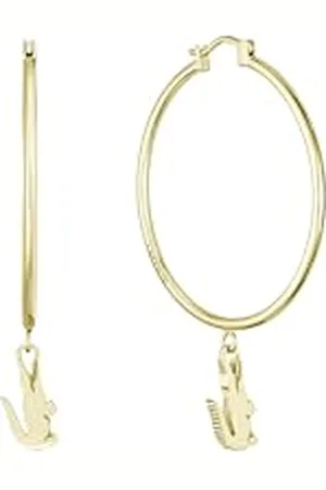 Lacoste Créoles Pour Homme et Femme Collection CROCODILE en Or Jaune avec un Charm en forme de Crocodile - 2040376