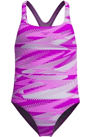Speedo Hyperboom Allover Medalist Swimsuit |Quick Drying | Fitness | Chlorine Resistant Maillot de Bain pour Fille, Diva, 13 années-14 années