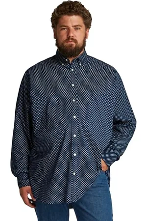 Tommy Hilfiger Chemise Homme Poplin Polka Dot en Coton, Bleu (Night Sky / Multi Dot), 3XL