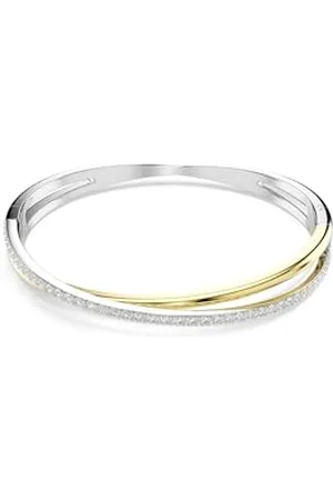 Swarovski Bracelet-jonc Hyperbola, Taille ronde, Blanc, Finition mix de métal