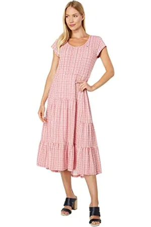 Tommy Hilfiger Robe midi à Rayures à Volants pour Femme, , Taille XL