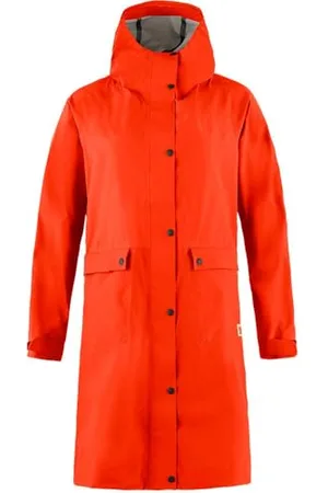 Fjällräven Fjallraven 14500131-214 Vardag Rain Parka W Jacket Femme Flame Orange Taille S