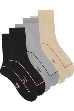 Dim Lot de Chaussettes hautes en coton pour le sport pour femme x3