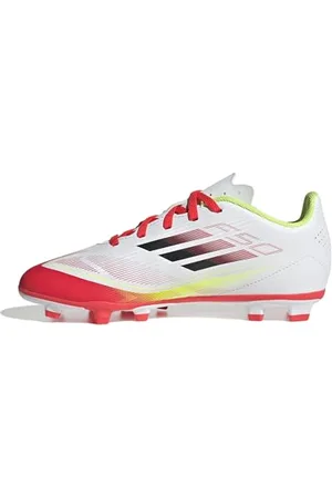 adidas F50 Club Football Boots FG/MG Kids Chaussures, Cloud White/Core Black/Solar Yellow, 21 EU