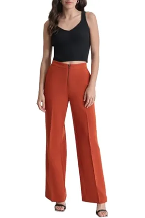 DKNY Double Weave Wide Leg Pants Pantalon, Russet, 42 Femmes