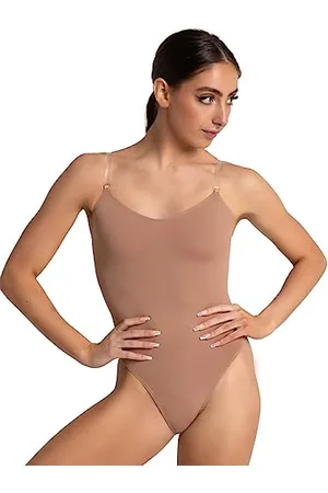 Capezio Justaucorps caraco pour femme avec bretelles réglables transparentes, , Large