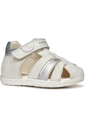 Geox Garçon Fille B Sandal MACCHIA GIR, White/Silver, 25 EU