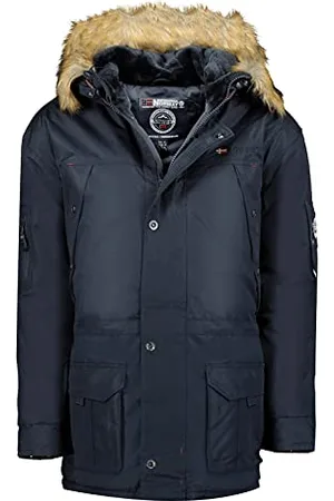 Geographical Norway Abiosaure Boy Parka Longue Chaude Garcon Automne Hiver - Manteau Impermeable Deperlant - Veste Capuche Fourrure Outdoor - Blouson Coupe Vent - Enfant ( 12 ans)
