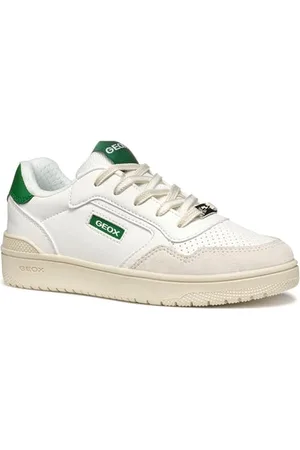 Geox J WASHIBA Boy D Basket, White/Green, 41 EU