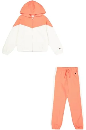 Champion Legacy Script Shop G (405046) -Ultra-Light Soft Compact Powerblend Fleece Color Block Hooded Survêtements de Sport, , 13-14 Years Fille