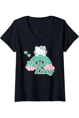 Hello Kitty Femme Over the Rainbow T-Shirt avec Col en V