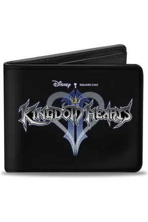 Buckle Kingdom Hearts II Logo Noir/Argent/Bleu Accessoire de Voyage-Portefeuille à Double pli, , Default Size Homme