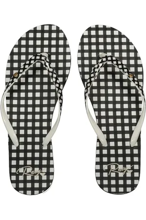 Roxy Femme Portofino III Sandal, Noir/Blanc à Carreaux, 37 EU