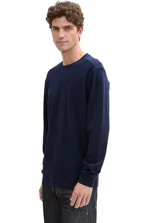 TOM TAILOR 1045637 T-Shirt à Manches Longues, 10668 – Sky Captain Blue, M Hommes