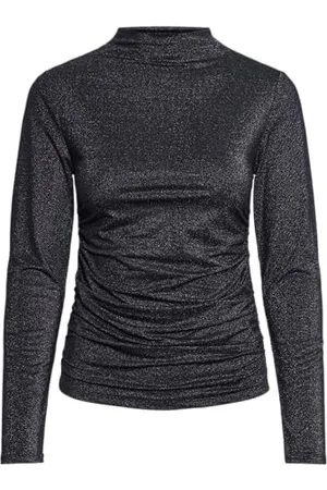 Pieces® Pcmonica Ls Glitter Ruching Top Noos T-Shirt Manches Longues, , M Femme